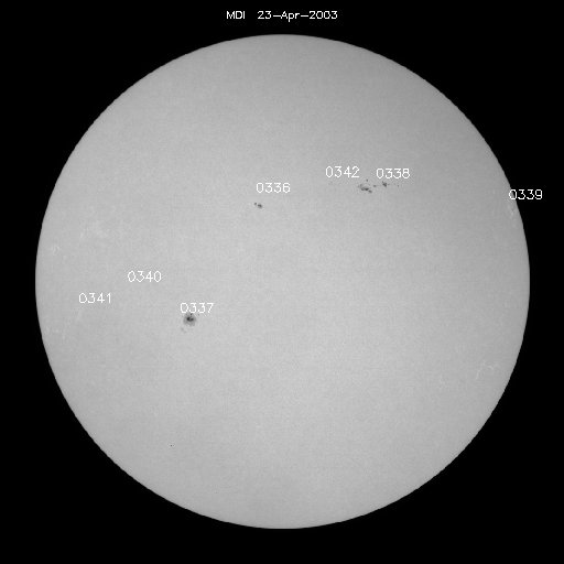 Sunspot regions