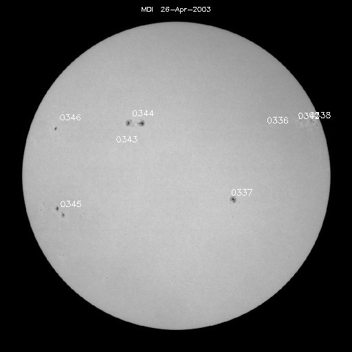 Sunspot regions