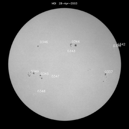 Sunspot regions