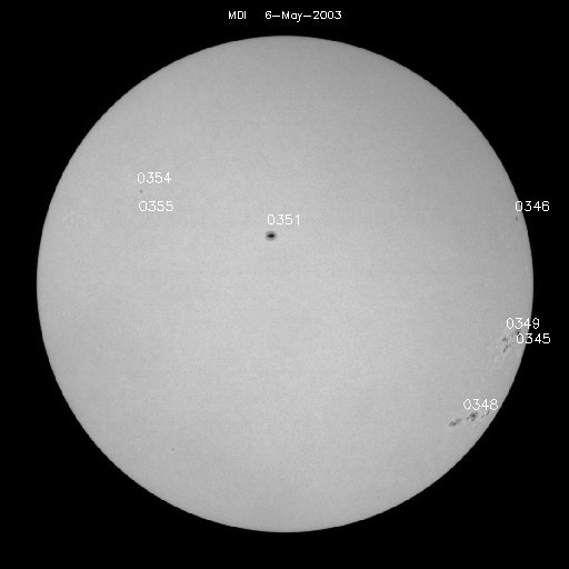 Sunspot regions