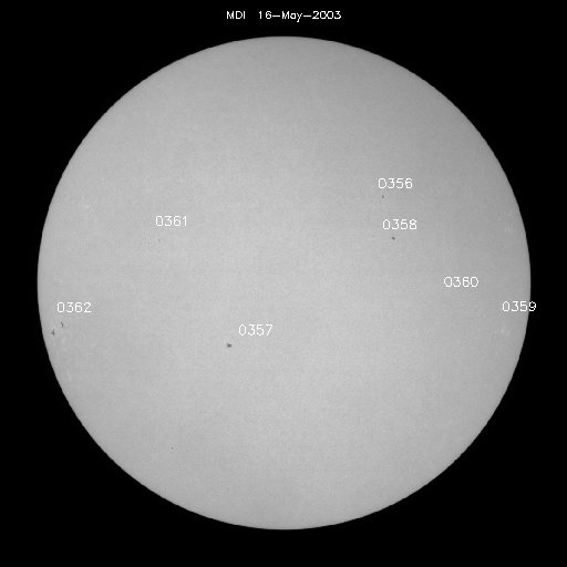 Sunspot regions