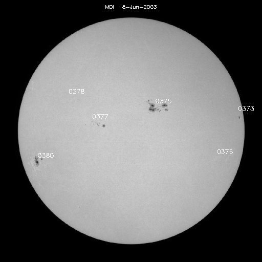 Sunspot regions