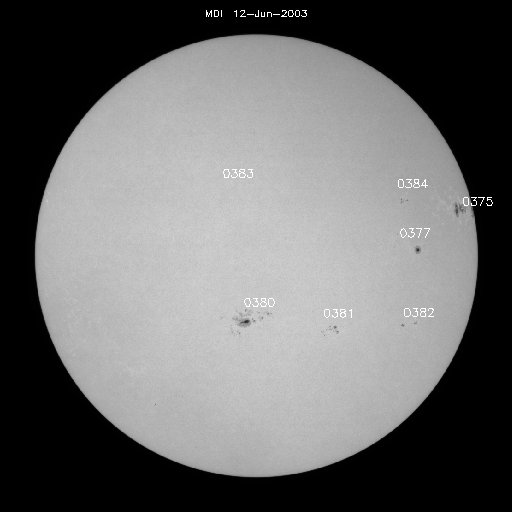 Sunspot regions