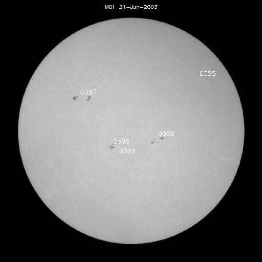 Sunspot regions