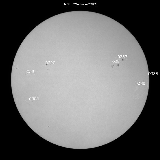 Sunspot regions