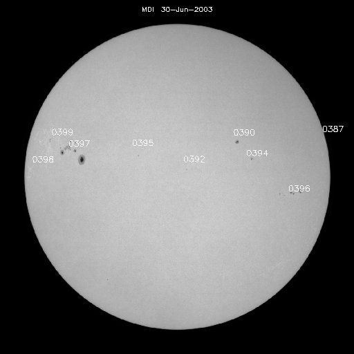 Sunspot regions