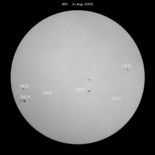 Sunspot regions