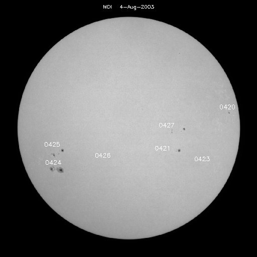 Sunspot regions