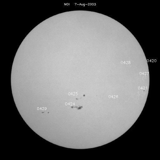 Sunspot regions