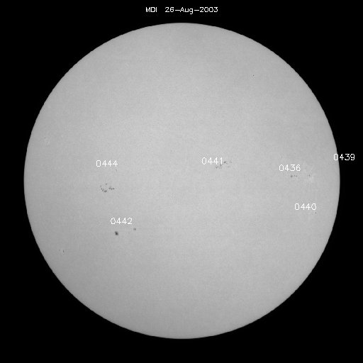 Sunspot regions