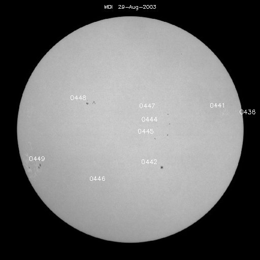 Sunspot regions