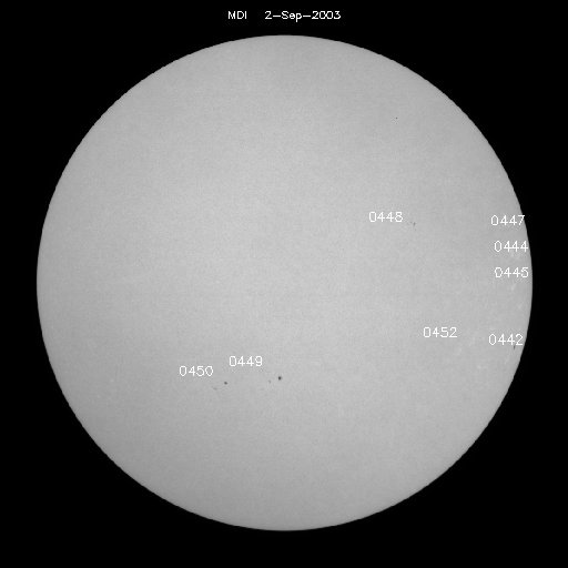 Sunspot regions