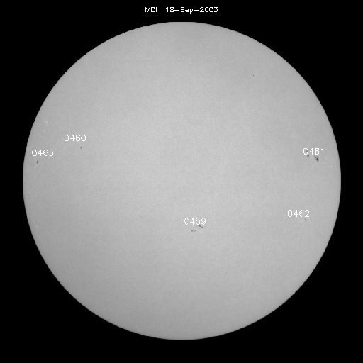 Sunspot regions