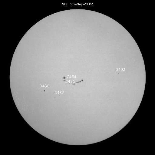 Sunspot regions