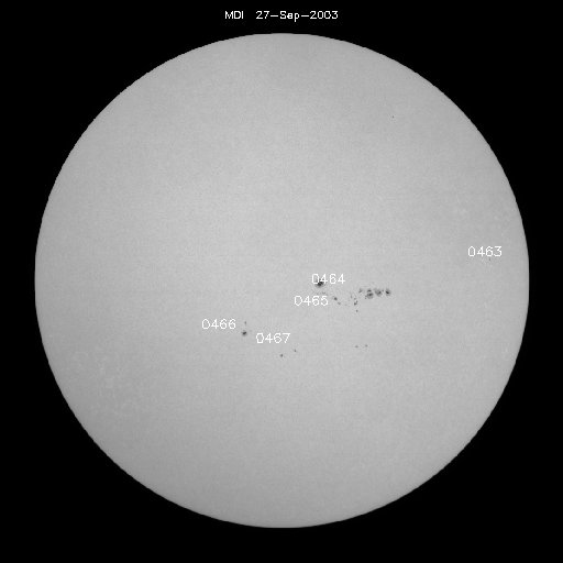 Sunspot regions