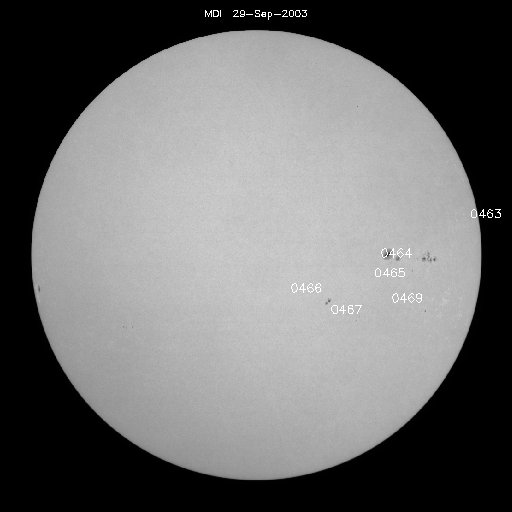 Sunspot regions