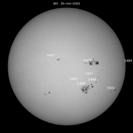 Sunspot regions