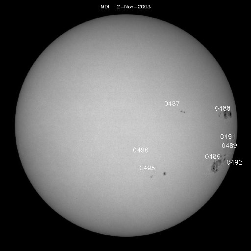 Sunspot regions