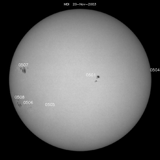 Sunspot regions