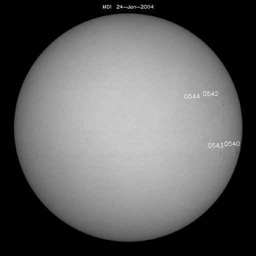 Sunspot regions