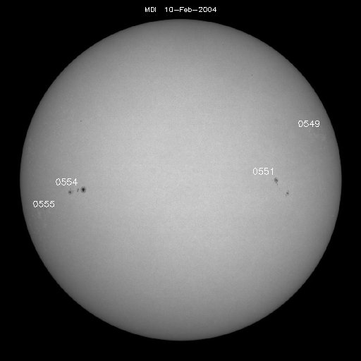 Sunspot regions