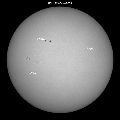 Sunspot regions