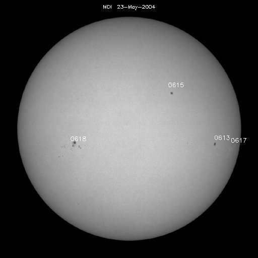 Sunspot regions