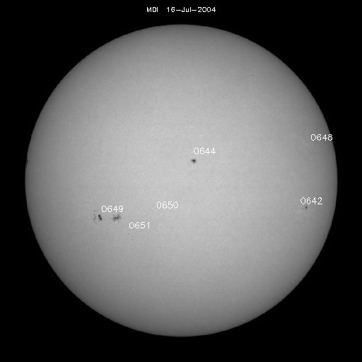 Sunspot regions