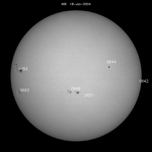 Sunspot regions