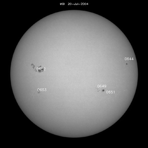 Sunspot regions