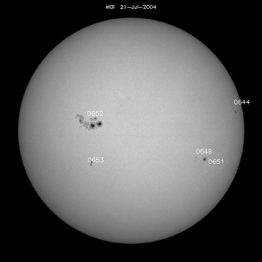 Sunspot regions