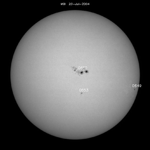 Sunspot regions