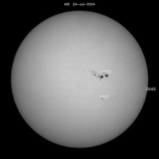 Sunspot regions