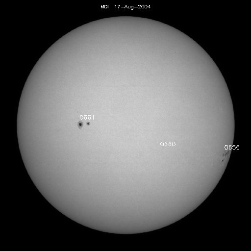 Sunspot regions