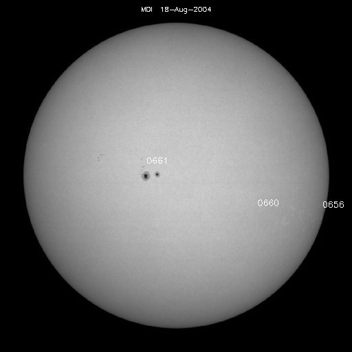 Sunspot regions