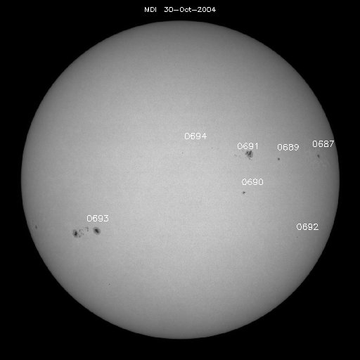 Sunspot regions