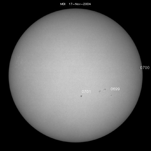 Sunspot regions