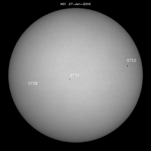 Sunspot regions