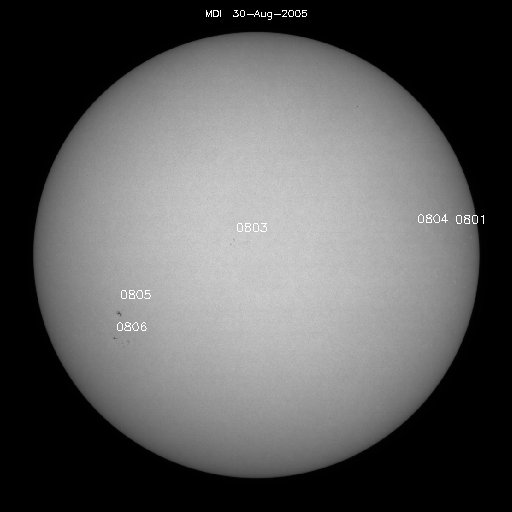 Sunspot regions