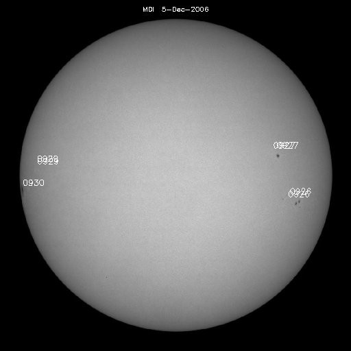 Sunspot regions