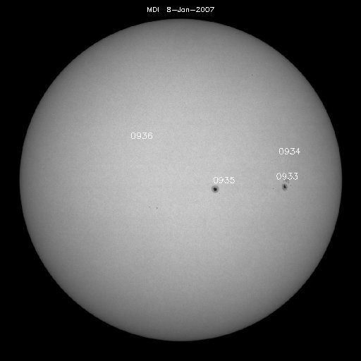 Sunspot regions