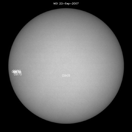 Sunspot regions