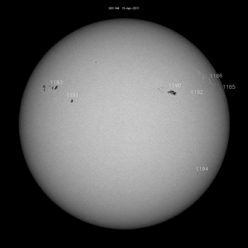 Sunspot regions