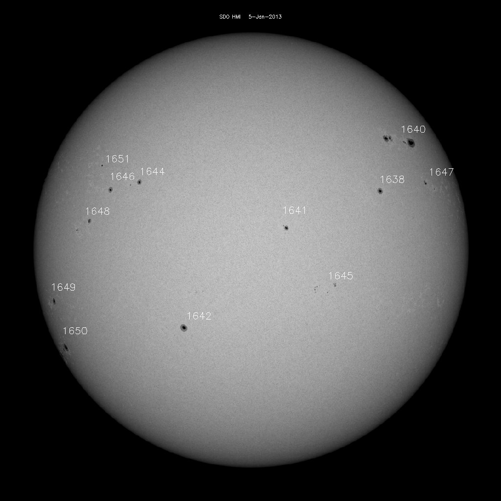 Sunspot regions