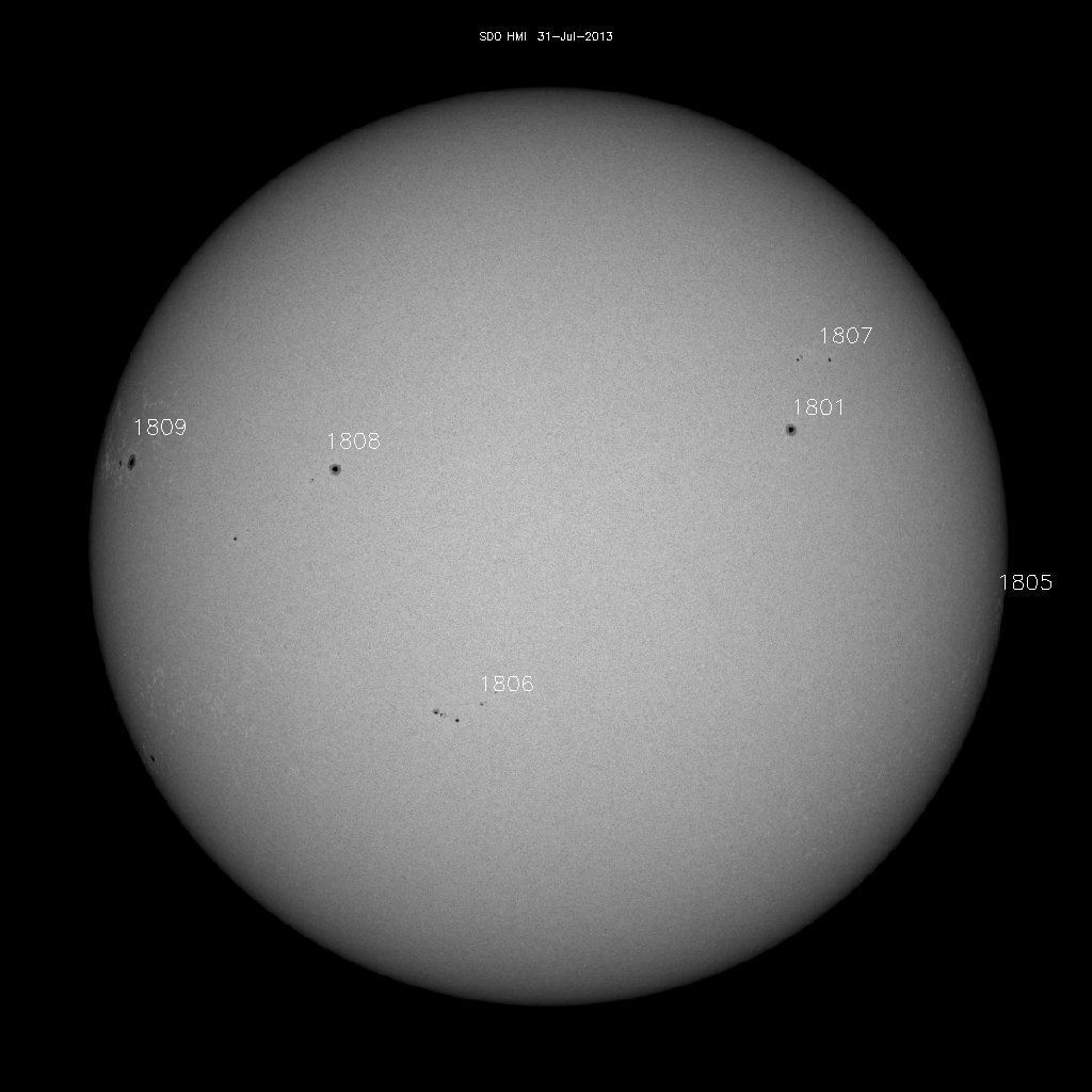 Sunspot regions