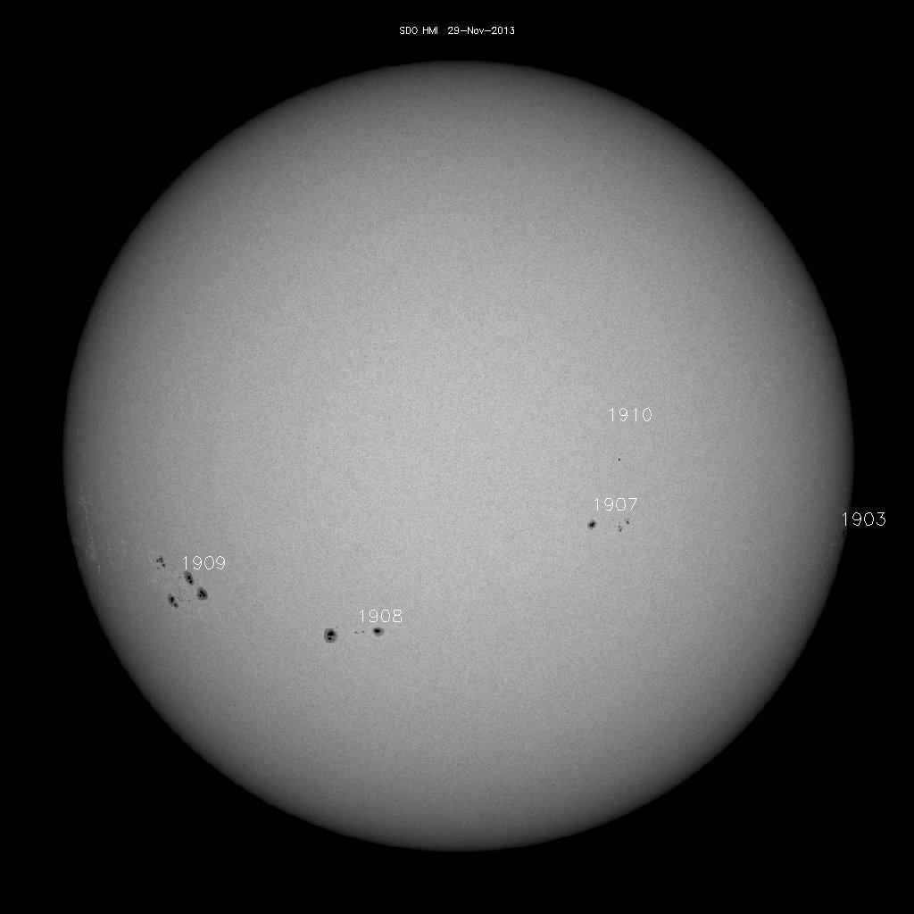 Sunspot regions