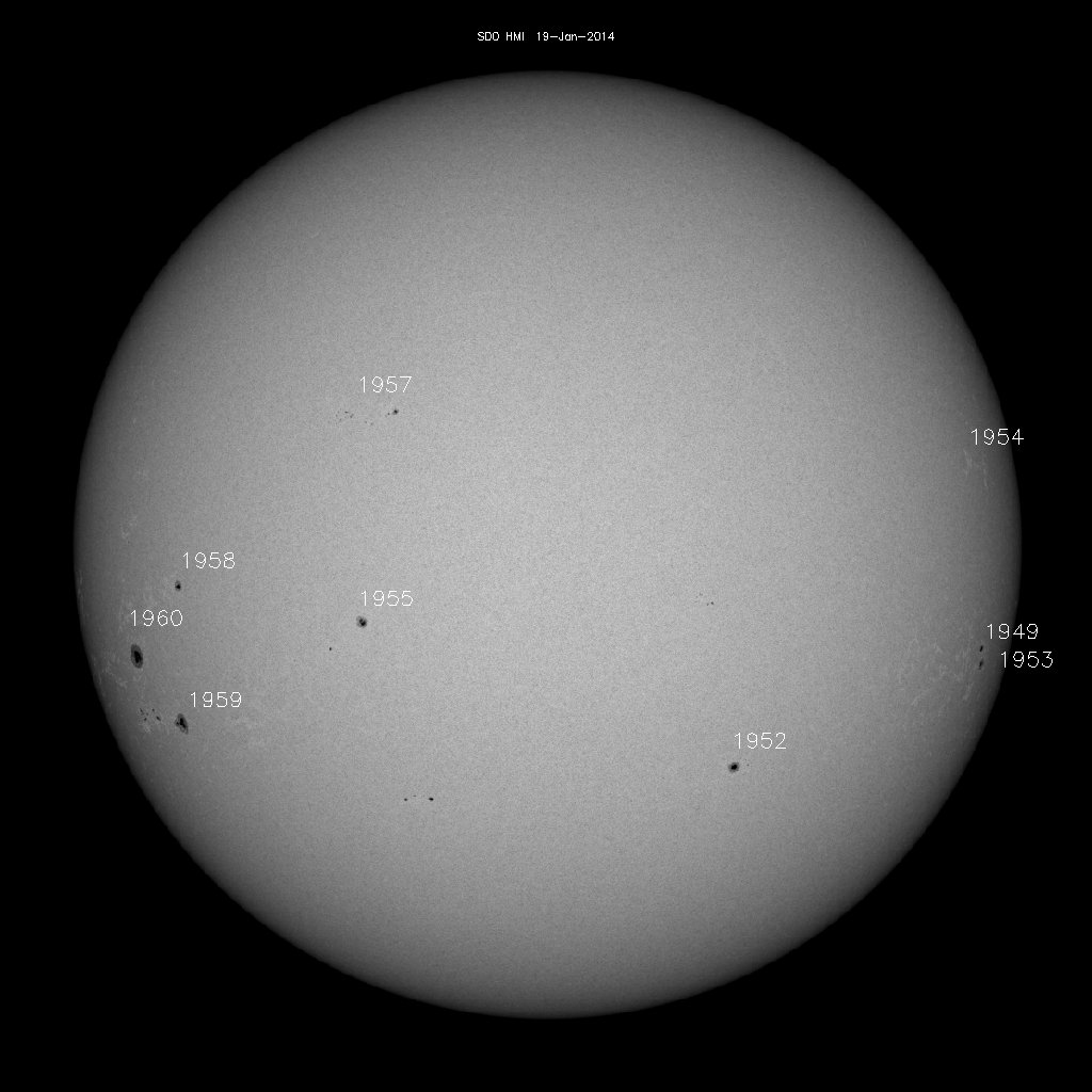 Sunspot regions