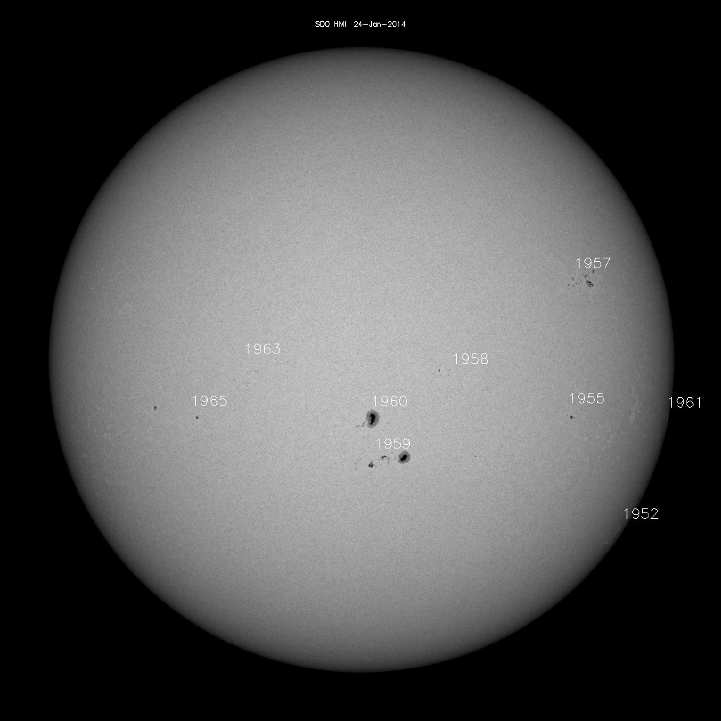 Sunspot regions