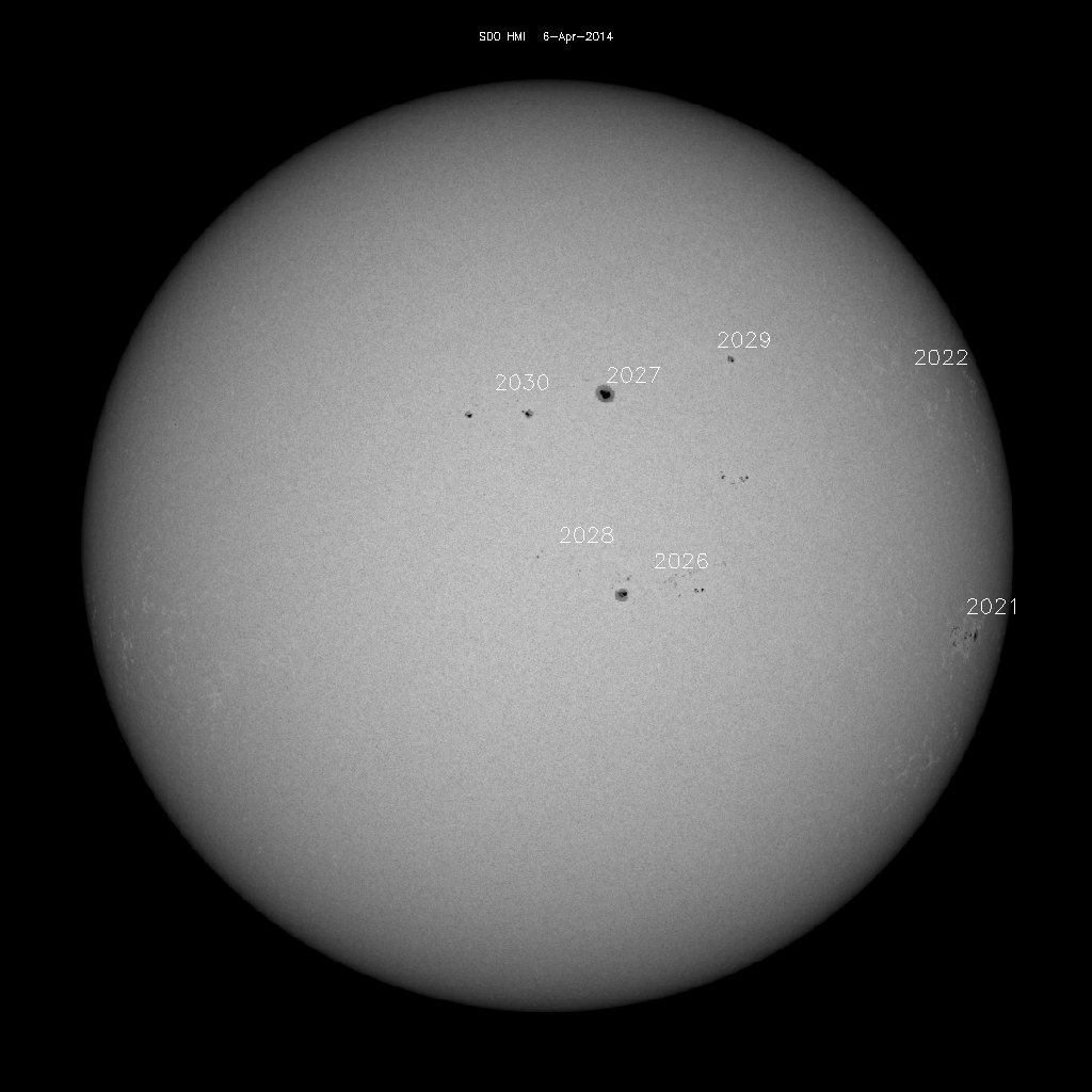 Sunspot regions