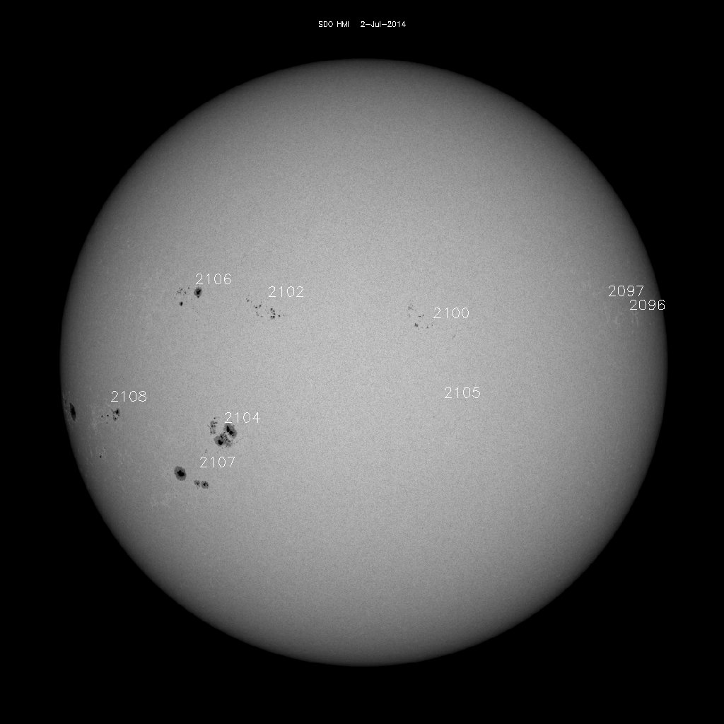 Sunspot regions